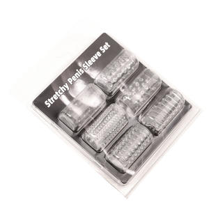 Lot de 6 anneaux de doigt en cristal en forme de chenille pour homme, retardateur d'éjaculation, jouet sexuel pour adulte, 100 % étanche - Product Image 3