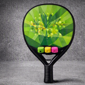 Cinta Protectora para Raqueta de Pádel Personalizada TOPLINE, Diseño Floral Verde, Amortiguadores Coloridos de Silicona para Entrenamiento Deportivo - Product Image 1