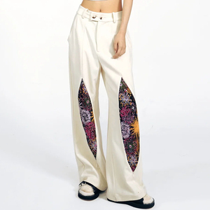 <span class=keywords><strong>Pantalon</strong></span> superposé brodé de paillettes personnalisé pour femme – Bas de <span class=keywords><strong>pantalon</strong></span> tendance pour dames - Product Image 2
