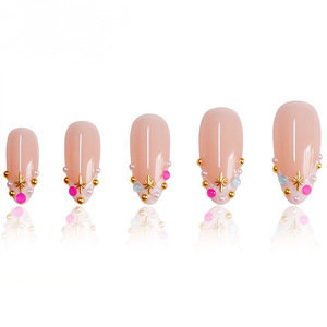 24 <span class=keywords><strong>faux</strong></span> ongles en forme d'amande moyenne, couleur <span class=keywords><strong>bonbon</strong></span> Y2K, style sirène, perle française, à presser, style Ins, portables, <span class=keywords><strong>faux</strong></span> ongles complets - Product Image 4