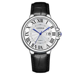 Luxury Roman Numeral men's Quartz Watch Stainless Steel Case Leather Strap <b>Wristwatch</b> with Date Business men Mechanical Watches - Product Image 4
