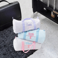 Sac de voyage pliable promotionnel personnalisé pour enfants, motif rayé Seersucker, idéal pour la danse et les week-ends