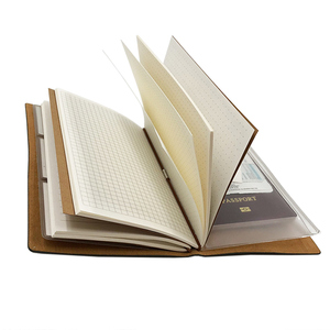 Custom Logo <strong>Leather</strong> <strong>Refillable</strong> <strong>Leather</strong> Journal Travelers <strong>Notebook</strong> With Lined Pages and Pockets - Product Image 5