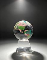 Globe terrestre en cristal personnalisé avec plusieurs options de base, récompense d'entreprise et décoration de bureau