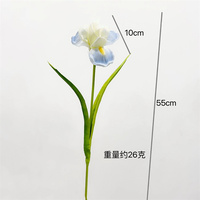 FL-577 Fleurs artificielles en PU 3D effet toucher réel, iris, haute qualité, décoration intérieure, décoration de mariage