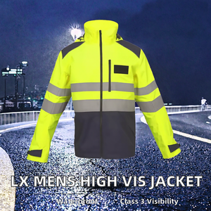 Veste de sécurité haute visibilité imperméable en polyester pour homme LX, classe 3 ANSI, EN ISO 20471 classe 3, bande réfléchissante, logo personnalisé - Product Image 2