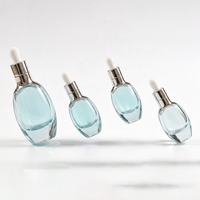 Flacon compte-gouttes en verre transparent personnalisé de 5 ml, 10 ml, 15 ml, 20 ml, 30 ml pour huile essentielle, flacon vide pour sérum mince