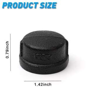 Tapones de Tubería Negros para el Hogar, Tapones de Hierro Maleable para Tuberías de Vapor, Soporte de Estante Vintage Estilo Steampunk, Accesorios de Plomería para Bricolaje - Product Image 6