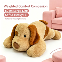 Boneka Anjing Berbobot 60cm, Isi Tebal, Super Lembut, Warna Dapat Disesuaikan, Jahitan Kuat, Bantal Tubuh Anjing Bulu Halus, Mengatasi Kecemasan