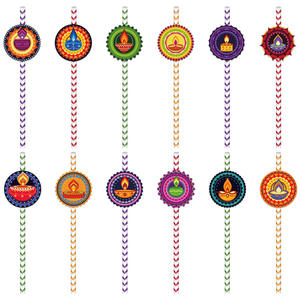 Nuevos regalos del Festival <span class=keywords><strong>de</strong></span> los faroles indios, pajitas <span class=keywords><strong>de</strong></span> <span class=keywords><strong>papel</strong></span> desechables y accesorios <span class=keywords><strong>de</strong></span> decoración <span class=keywords><strong>de</strong></span> Diwali, vajilla y decoraciones para fiestas - Product Image 6
