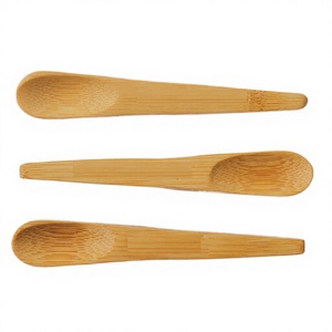 Cuillère en bambou jetable écologique moderne de 10 cm, petite taille, idéale pour les fêtes, pour la crème glacée et les poudres - Product Image 4