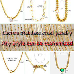 Produttori di Gioielli Personalizzati Collana Orecchini Anelli Bracciale <span class=keywords><strong>Design</strong></span> Logo Acciaio Inossidabile Placcato Oro - Product Image 5