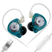 Écouteurs intra-auriculaires KZ EDX PRO X Studio Monitor avec transducteur dynamique, écouteurs filaires 3,5 mm pour l'enregistrement et la pratique
