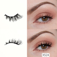 Faux cils naturels et charmants en demi-bande, effet œil de chat, en vison synthétique, vente en gros, 15 mm, bande transparente, demi-cils œil de chat