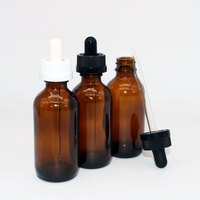 Bouteilles en verre ambré Boston rondes de 30 ml, 60 ml, 120 ml avec pipette compte-gouttes en verre et bouchon sécurité enfant