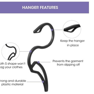 Hoodie Hangers <b>S</b>-shaped Plastic <b>Hook</b> Rack Multifunction Sustainable Modern Living Room Clothing Organizer Single Injection - Product Image 4