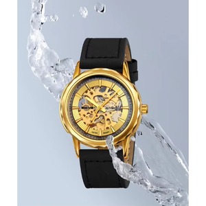 Reloj Mecánico Automático de Moda para Hombre, Doble Cara, Hueco, Dorado, Retro, Ligero, Resistente al Agua 3ATM - Product Image 6