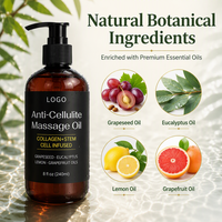 Huile de massage corporel amincissante anti-cellulite à marque privée pour spa, à base d'huiles essentielles végétales biologiques naturelles pures