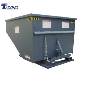 Heavy Duty Large Capacity Steel Hopper Bins Forklift Tipper Bin Trash Waste Scrap Steel Self Dumping Hopper
