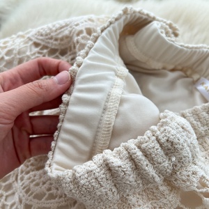 กระโปรงทรงเอเอวสูงสำหรับผู้หญิง ดีไซน์ลูกไม้ฉลุลายดอกไม้ปักลาย  กระโปรงยาวปานกลาง แฟชั่นฤดูร้อน - Product Image 4