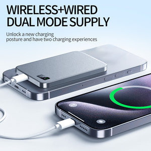 Ultra-Thin Aluminum Intelligent Magnetic Power Bank 15W Output for Phone Watch Earbuds Portable F20S the Aerospace-grade Aluminu - Product Image 3