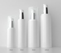 Flacon pompe sans air en plastique PP blanc/couleur personnalisée 15ml 30ml 50ml pour émulsion, lotion, emballage cosmétique, conception hermétique, sérigraphie
