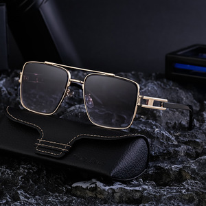 Lunettes de soleil carrées personnalisées pour hommes, verres PC UV400, monture noire, style Instagram, protection solaire pour la conduite - Product Image 5