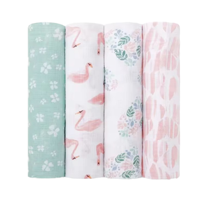 110*120 cm 145 Gram/piece 100% katun stok untuk bayi baru lahir selimut bedong pembungkus bayi dicetak kain kasa <span class=keywords><strong>2</strong></span> lapis kain Muslin - Product Image 1