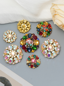 Đa Năng DIY Hỗn Hợp Màu Sắc Thủy Tinh Đồng Claw Nút Cho Quần Áo Trang Trí Nút Xuống Áo Sơ Mi Phụ Nữ May Phụ Kiện - Product Image 2