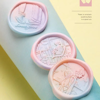Kepala Stempel Segel Lilin Seri Torn Edge Intimacy Asli, Kepala Stempel Segel Kuningan untuk Undangan Pernikahan, Amplop Jurnal DIY