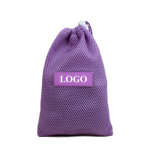 Layanan OEM grosir tas kantong kemasan penyimpanan kolor jaring nilon kecil dengan label logo pvc kustom