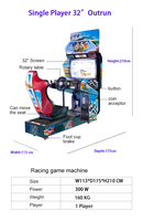 Machine de jeu vidéo de course automobile simulateur 3D haute définition, à monnayeur, type Outrun