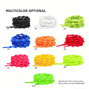 Nouveaux <span class=keywords><strong>lacets</strong></span> élastiques ronds en polyester et bambou, multicolores, <span class=keywords><strong>sans</strong></span> nœud, style paresseux - Product Image 4