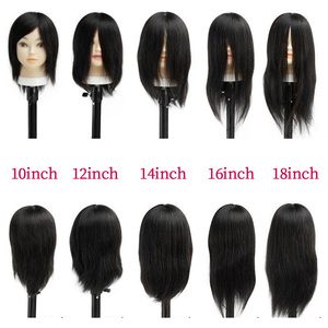 Tête de mannequin pour coiffeuse avec cheveux brésiliens raides, cheveux humains naturels pour la pratique de la coupe de cheveux - Product Image 2