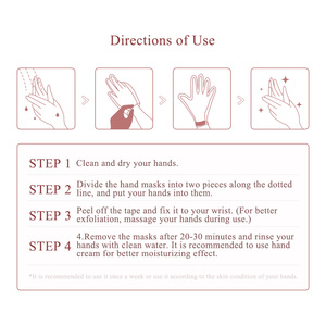 Masque pour les mains à la fraise éclaircissant et hydratant BREYLEE Private Label, gants exfoliants pour les mains - Product Image 5