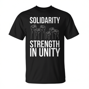 T-shirt Solidarity Strength In Unity per adulti, unisex, girocollo, manica corta, per attività promozionali - Product Image 3