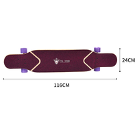 Skateboard bambu Pro papan panjang lengkap untuk anak, papan seluncur elektrik papan panjang kayu Maple lengkap 50 kustom untuk anak 46x9, 5 inci