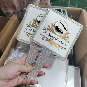 Heart Shaped Hand <strong>Mirror</strong> With Rhinestone <strong>Make</strong> Your Own logo Makeup <strong>Mirror</strong> - Product Image 3