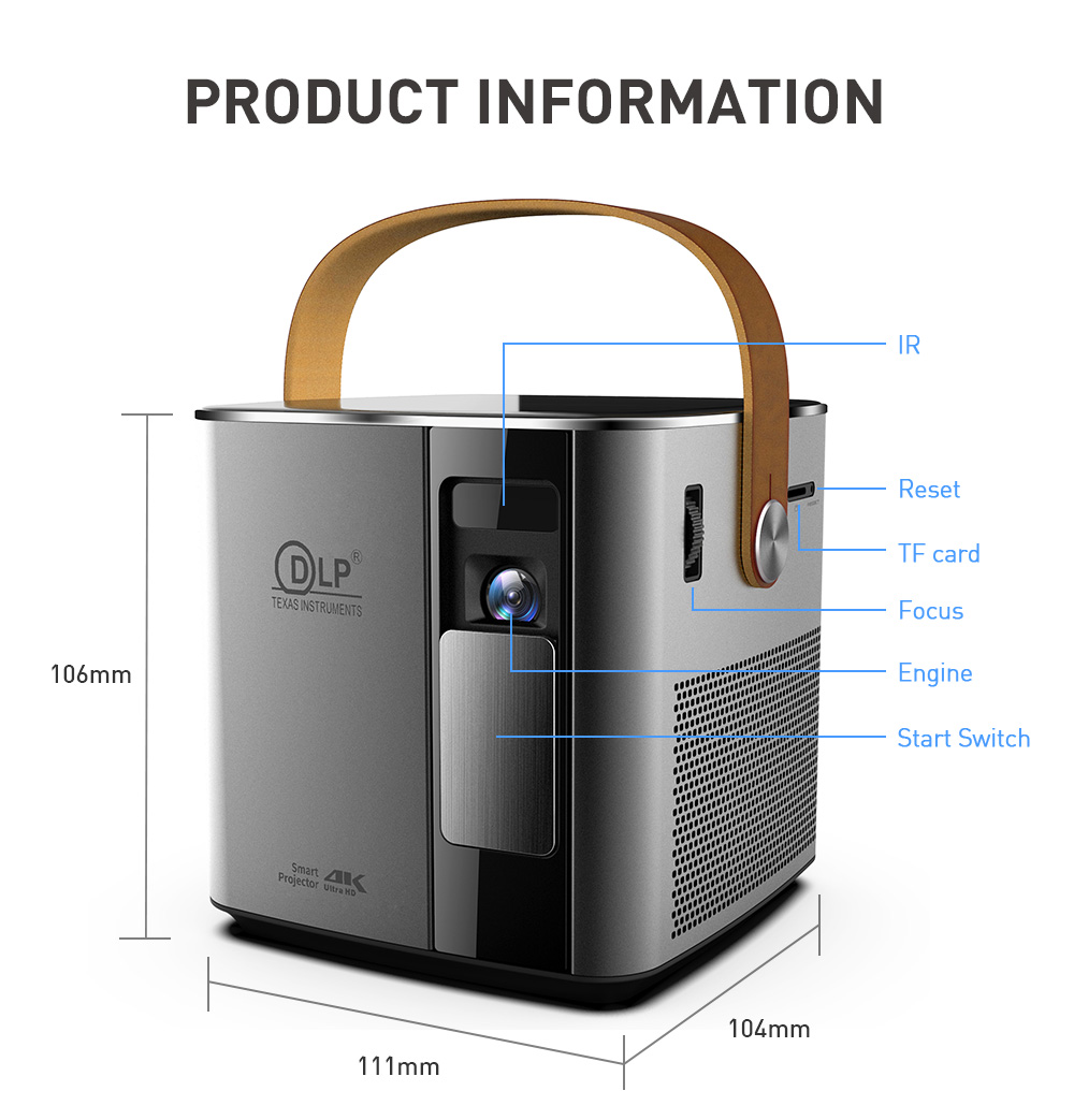 [YIDAHAI P12II]200 ANSI LUMENS LED+DLP Portable mini android mirror selling Hometheater Game Battery WIFI AI Projector