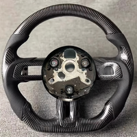 Volant en fibre de carbone amélioré pour Ford Mustang, volant en cuir personnalisé de haute qualité, accessoires intérieurs de voiture
