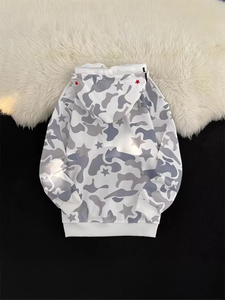 <span class=keywords><strong>Sudadera</strong></span> con Capucha y Cremallera Completa Bapees Camuflaje Tiburón de Alta Calidad 2026, 100% Algodón, Unisex para Hombre y Mujer, Estilo Urbano - Product Image 1