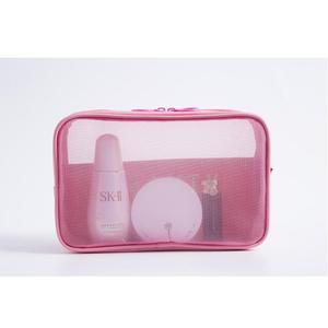 Pochette cosmétique transparente en maille, sac de maquillage personnalisé avec logo, sac de voyage en nylon à fermeture éclair, sacs lifestyle - Product Image 6