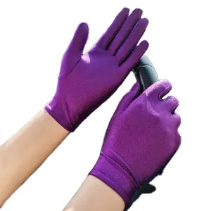 FY moda verano guantes de lycra hombres y mujeres Sexy guantes de protección contra el sol blanco negro etiqueta delgada corto tramo elegante baile