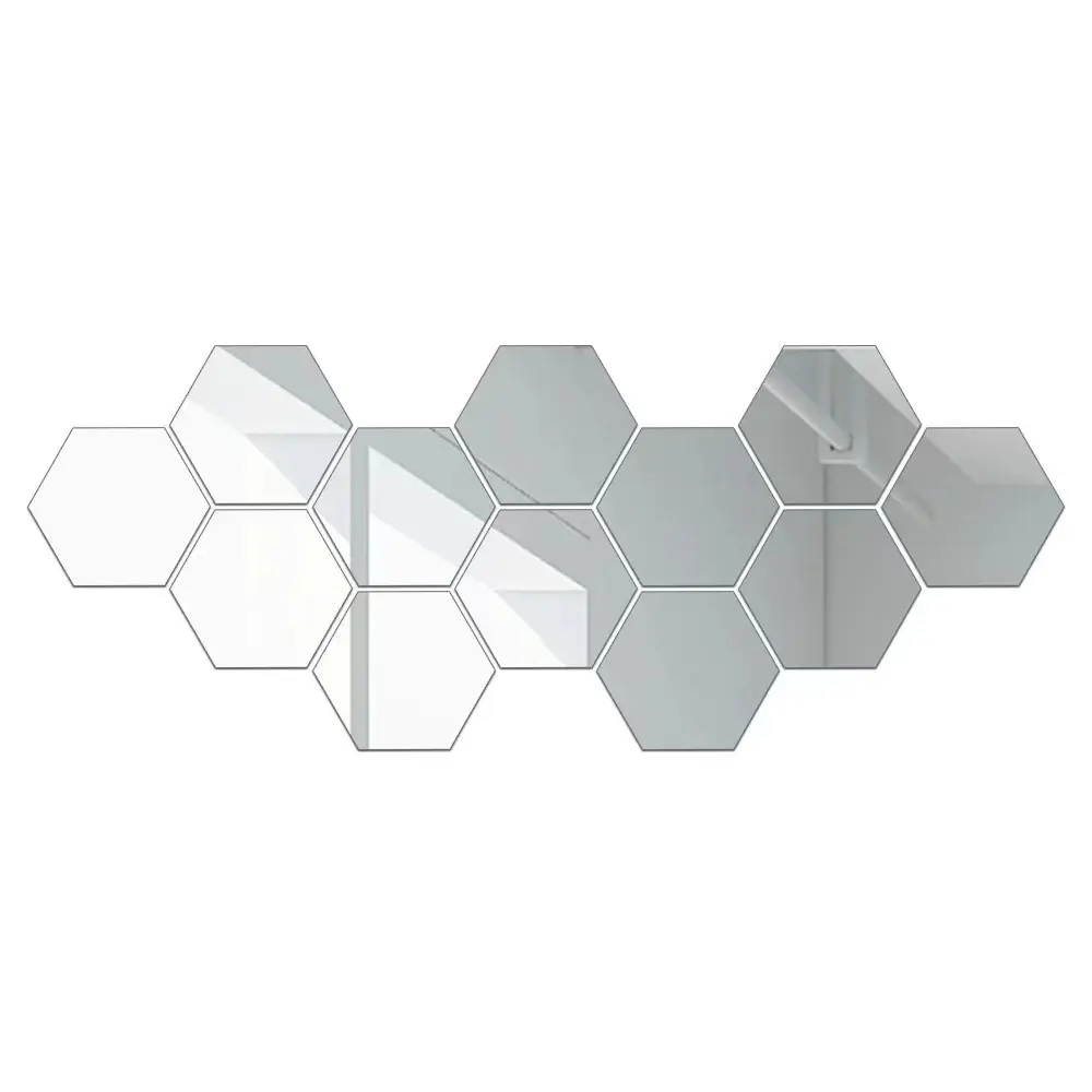 Hexagonal quadro tridimensional acrílico espelho parede adesivo personalizado fundo parede decoração para restaurante