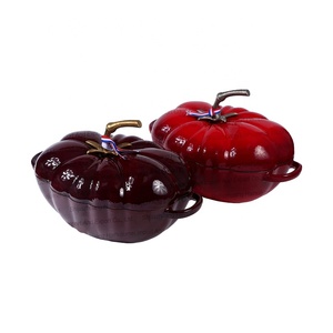 <span class=keywords><strong>Cocotte</strong></span> en fonte émaillée en forme de tomate, multifonctionnelle, type Dutch Oven - Product Image 2