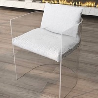 Chaise de salle à manger transparente en acrylique de style nordique, chaise minimaliste pour chambre à coucher, chaise à dossier pour la maison, chaise de salle à manger pour hôtel et conférence