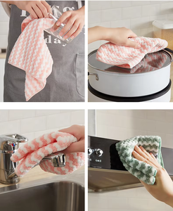 Paños de Limpieza de Felpa Coral Ondulada, Súper Absorbentes y Sin Pelusas, Toallas de Microfibra Multiusos para Limpieza del Hogar y la Cocina - Product Image 1