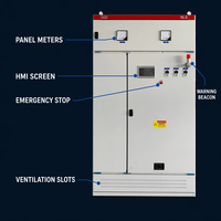 Armoire de commande de commutation basse tension GGD personnalisée Wanbo-321 avec panneau HMI PLC, boîtier industriel antirouille