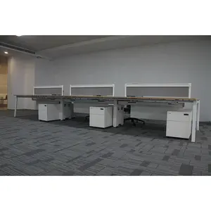 Mesa de escritório de escritório comercial moderno quadro de aço bancada estação de trabalho do pessoal com divisor de tela