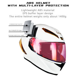 Casque de moto à spoiler électro-plaqué en gros, quatre saisons, course, double visière, casque intégral, certification DOT - Product Image 2